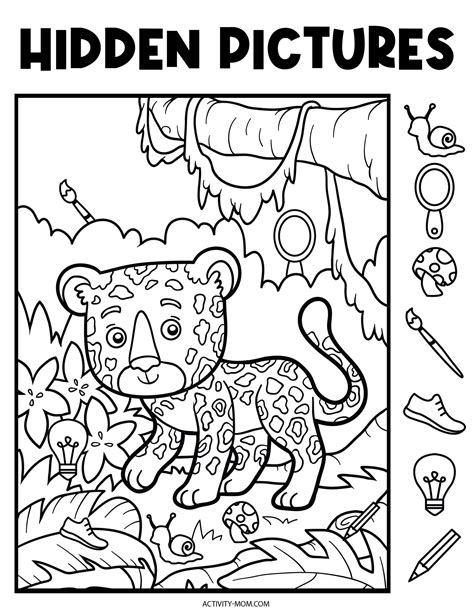 Hidden pictures printables for kids