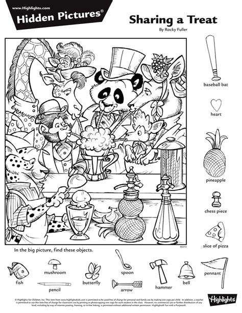 Hidden pictures printables for kids and adults