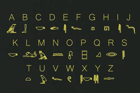 Hieroglyphic Alphabet Font