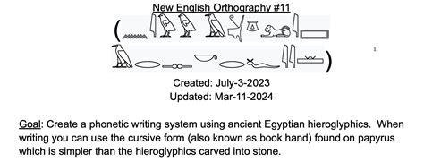 Introduction to Hieroglyphics