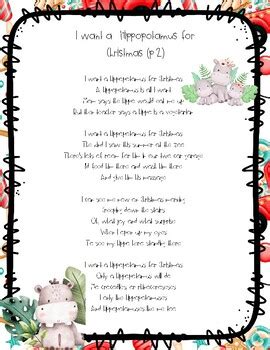 Hippopotamus lyrics print 3