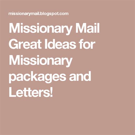 History of Missionary Mail