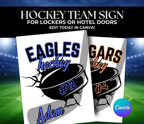 Hockey door sign template design concepts