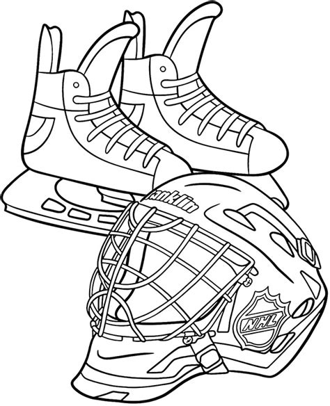 Hockey equipment coloring pages