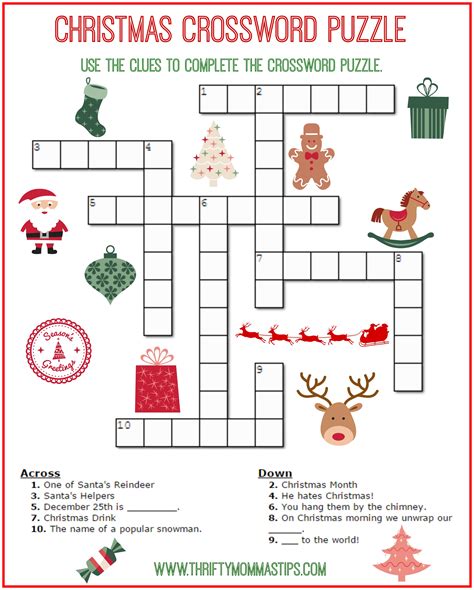 Holiday Crossword Game Image