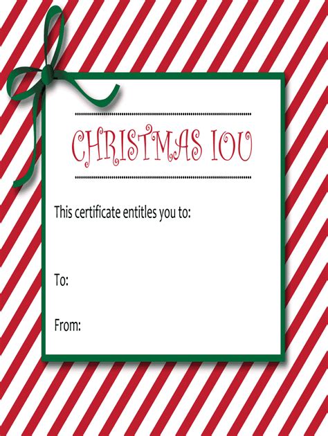 Holiday IOU Template for Seasonal Promises