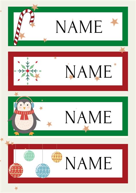 Holiday Name Tag Templates Inspiration