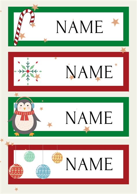 Holiday Name Tag Templates for Different Occasions