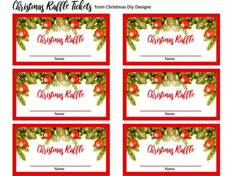 Holiday Themed Raffle Tickets