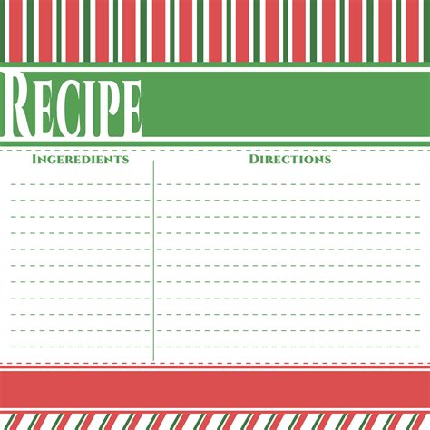 Holiday Recipe Card Templates