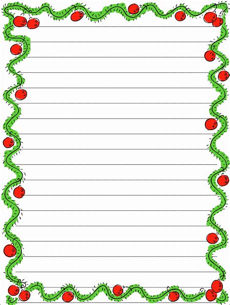 Holiday themed lined paper