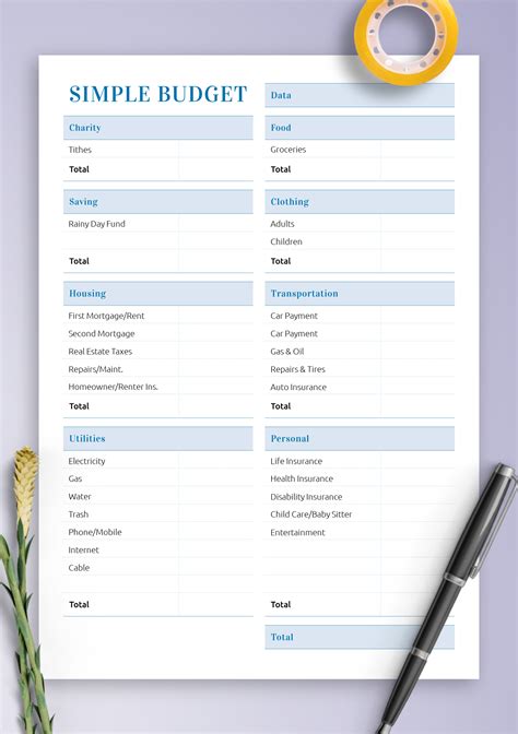 Home Budget Template