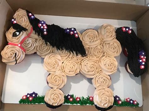 Horse Cupcake Cake Template 1