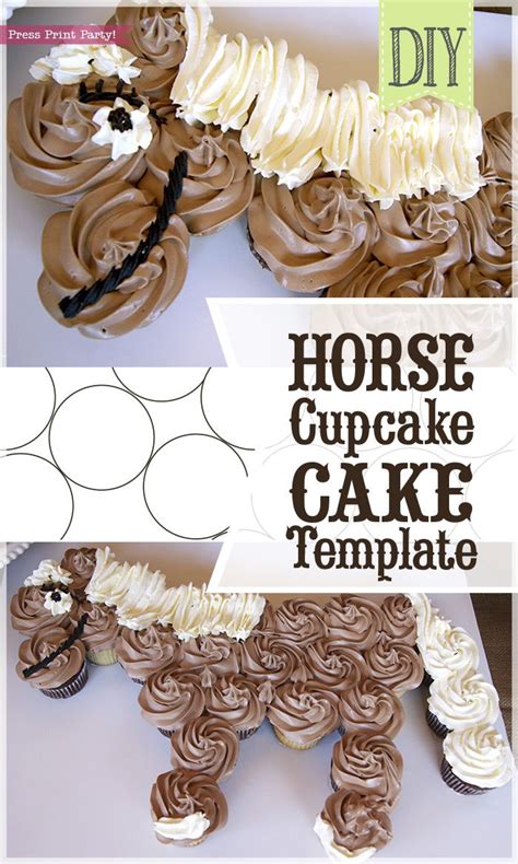 Horse Cupcake Cake Template 8