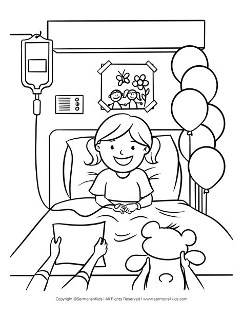 Hospital Bed Coloring Pages