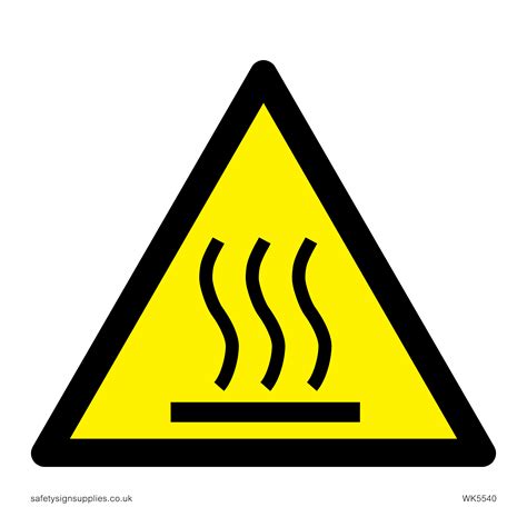 Hot surface warning sign