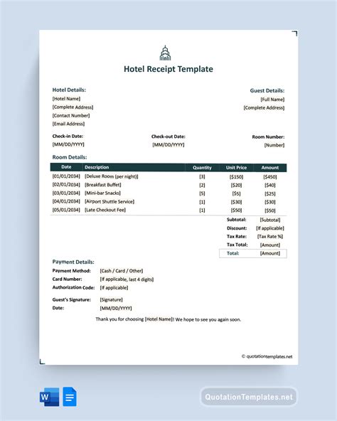 Hotel Receipts Importance