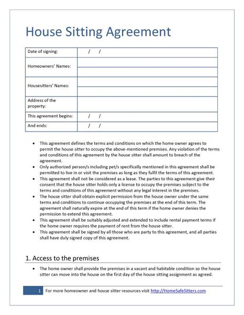 House Sitting Contracts Basics