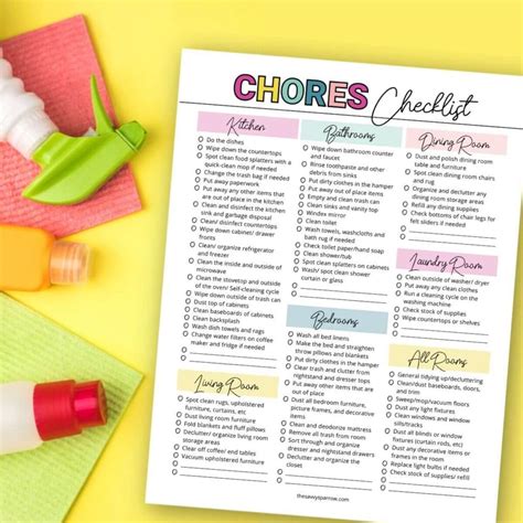 Household chores checklist