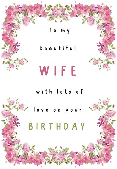 How to Create a Free Printable Wife Birthday Card