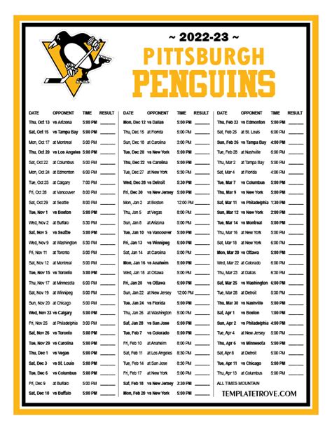 How to Create a Penguins Printable Schedule