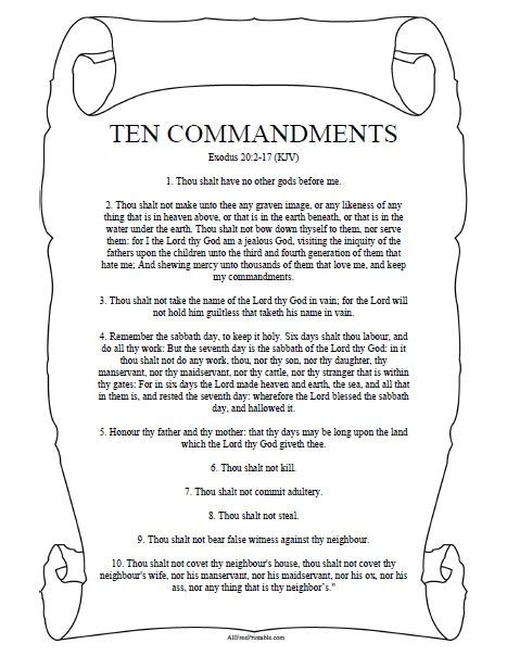 How to Use the Free Printable Ten Commandments