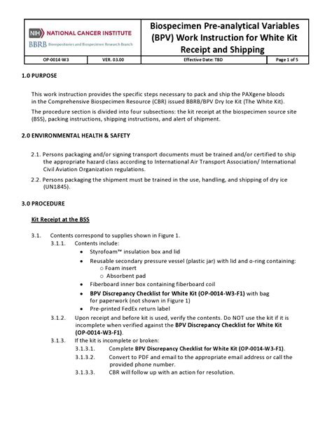 HR Work Instructions Template