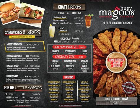 Huey Magoos Menu