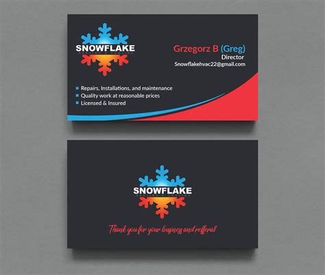 HVAC business card templates examples