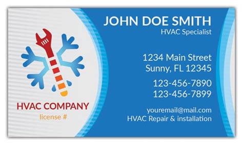 HVAC business card templates printing