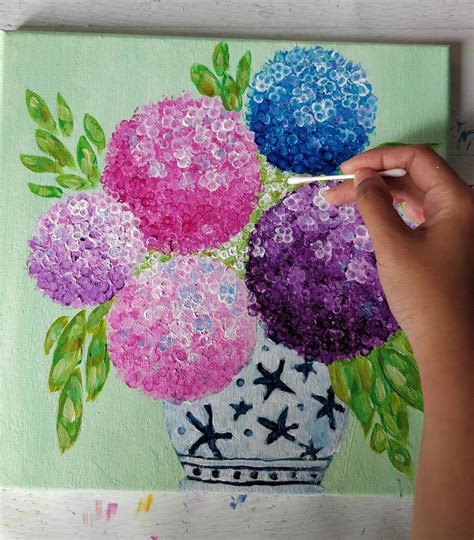 Description of Hydrangea Dot Painting