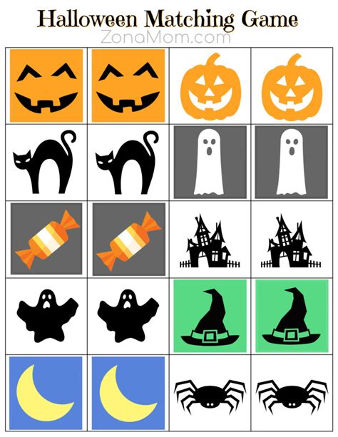 Ideas for Halloween Match Cards