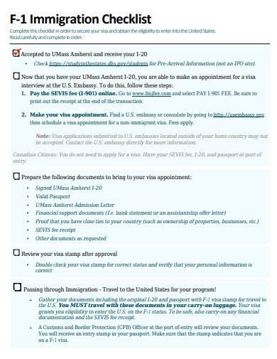 Immigration Document Checklist