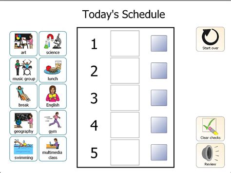 Implementing Visual Schedule Templates