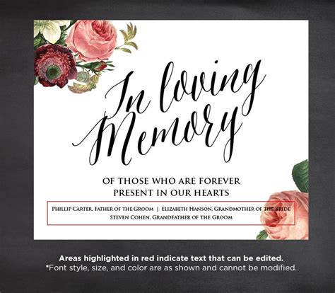 In Loving Memory Template Photos