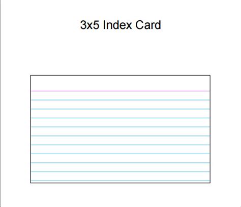 Index card printing templates