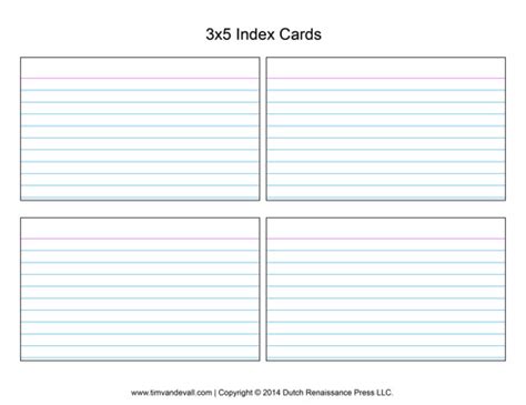 Index Cards Template 1