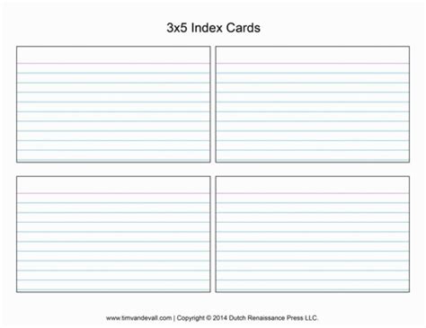 Index Cards Template 8