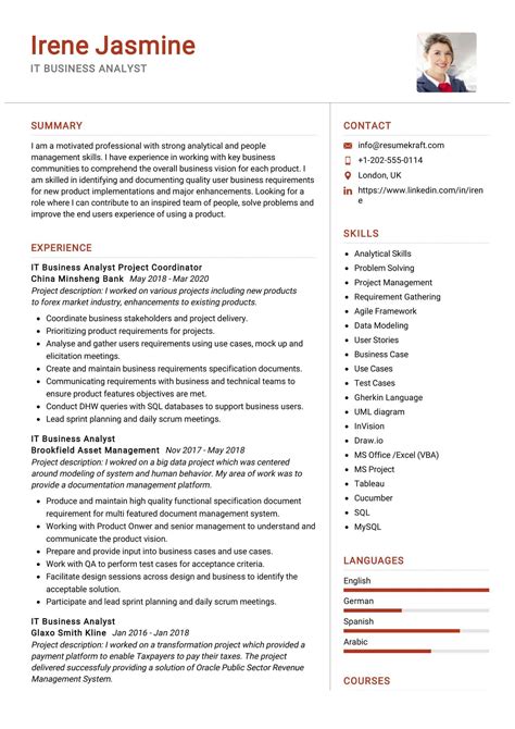 Example of an Industry CV