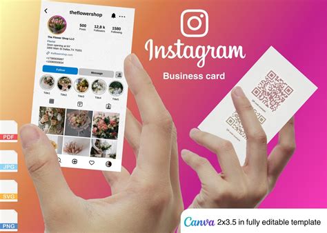 Instagram Business Card Template Creation