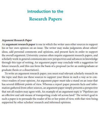 Introduction to Research Paper Outline