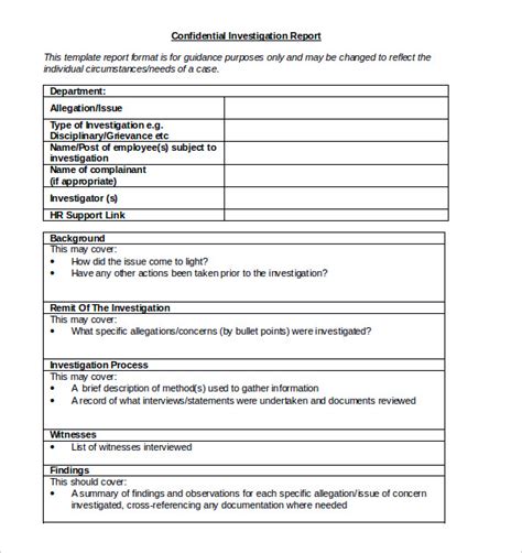 Investigation Templates