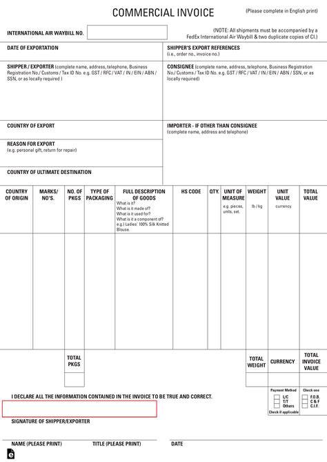 Invoice Template for International Business