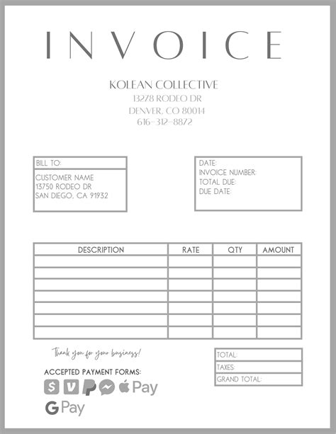 Invoice Template for Small Business