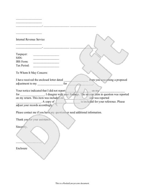 IRS B Notice Response Template Sample