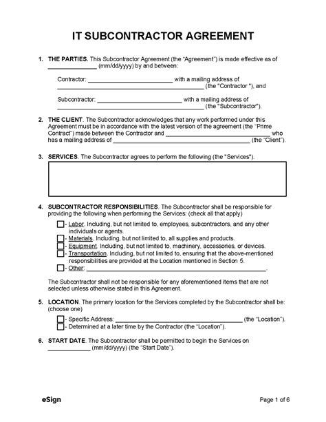 Description of IT Subcontractor Templates