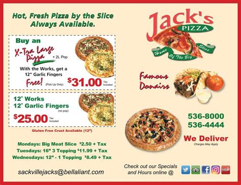 Jack's Pizza menu items