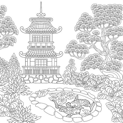 Japanese coloring pages