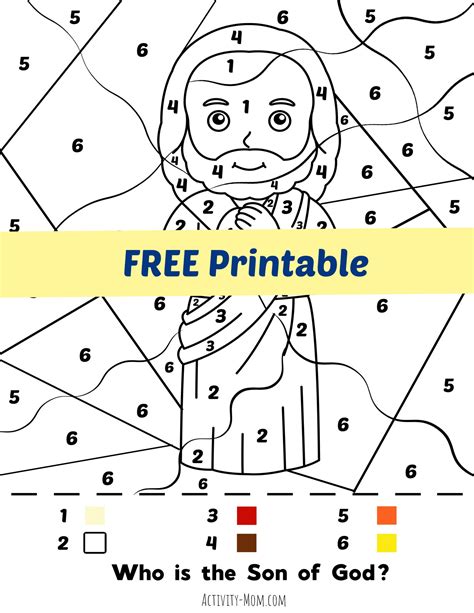 Jesus Color By Number Printables