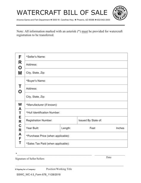 Jet Ski Bill Sample